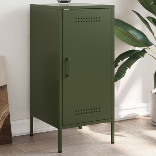 Vidaxl Buffet Vert Olive 36x39x79 Cm Acier