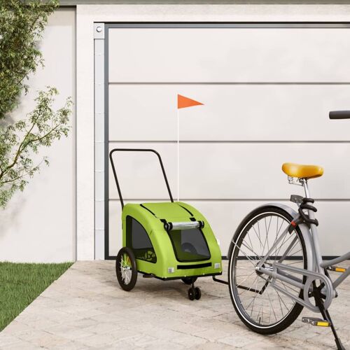 Vidaxl Remorque De Vélo Pour Animaux De Compagnie Vert