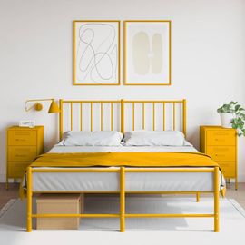 Vidaxl Tables De Chevet 2 Pcs Jaune Moutarde 36x39x68 Cm