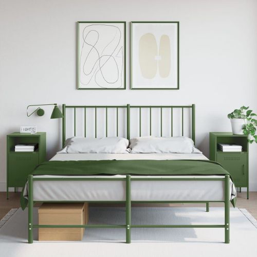Vidaxl Tables De Chevet 2 Pcs Vert Olive 36x39x68 Cm