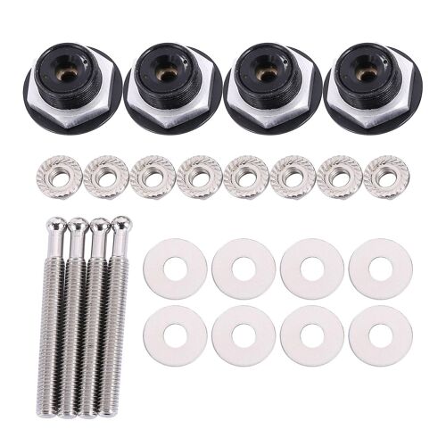 4x Bouton-Poussoir À Dégagement Rapide Capot De Voiture Capot Loquet Pin Lock Clip De Pare-Chocs Noir