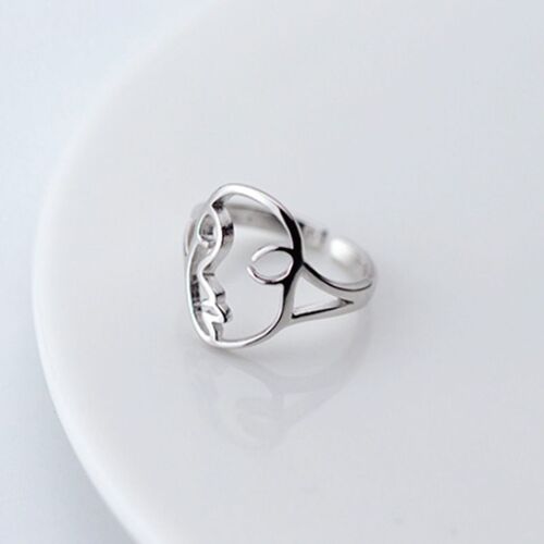 Xiyanike ¿ Bague Ajustable De Couleur Argent, Vintage, Visage Souriant, Pour Femmes, Punk Hip Hop, Bijoux De Mode, Meilleur Cadeau