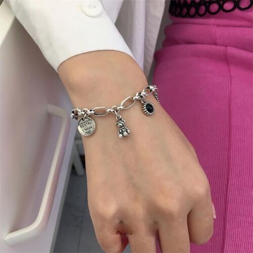 Xiyanike-Bracelet Lapin Ours Porte-Bonheur En Argent Thaïlandais Pour Femme Et Fille, Mode Coréenne, Nouveaux Bijoux, Cadeau De Ixpour Ami