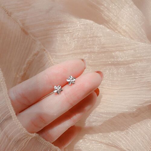 Xiyanike-Boucles D'oreilles Géométriques En Argent Pour Femme, Micro-Incrusté Sur Couronne De Fleurs, Perle Douce, Cadeaux De Maxdes Allergies