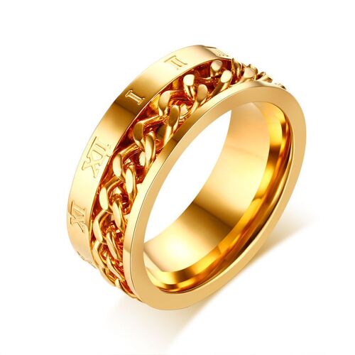 Vnox-Bague Spinner Rock Punk Pour Homme, Acier Inoxydable, Bagues 8mm, Noir, Or, Argent, Document Jococktail, Taille Us 8-12
