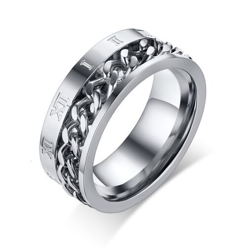 Vnox-Bague Spinner Rock Punk Pour Homme, Acier Inoxydable, Bagues 8mm, Noir, Or, Argent, Document Jococktail, Taille Us 8-12