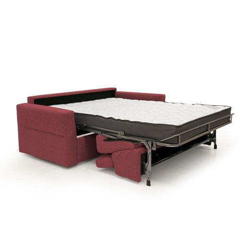 Canapé Lit Matelas H18 200 Cm Rouge