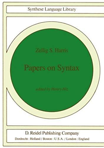 Papers On Syntax