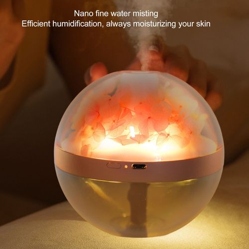 Diffuseur d'huiles essentielles Mini LED 270ml, humidificateur d'arôme de fleur éternelle rose pour table et chambre à coucher
