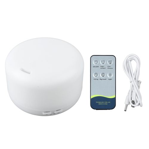 Humidificateur à ultrasons silencieux, arrêt automatique, télécommande, humidificateur d'air, diffuseur de parfum avec lumière colorée, 500ml, DC5V