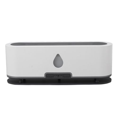 Humidificateur à diffuseur de flamme silencieux, minuterie 2h 4h, télécommande, humidificateur d'aromathérapie avec lumière 7 couleurs, prise ue blanche 100-240V