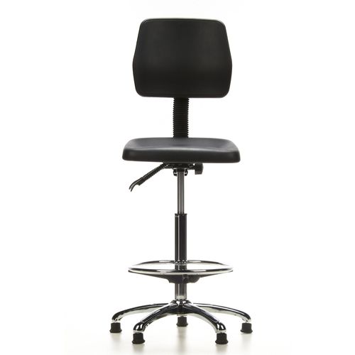 Siège Technique/ Tabouret Technique / Tabouret Pivotant Top Work 11, Mousse Rigide, Noir, Chromé