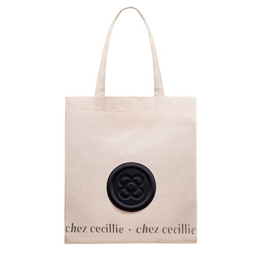 Shopping Tote bag, Coton sac fourre-tout, Noir, Panot design, Sacs De Courses avec mousqueton pour clés - Made in Barcelona