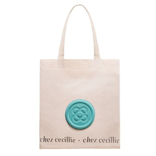 Shopping Tote bag, Coton sac fourre-tout, Turquoise, Panot design, Sacs De Courses avec mousqueton pour clés - Made in Barcelona