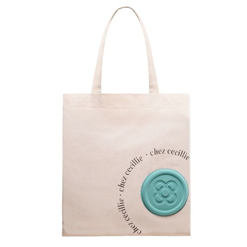 Shopping Tote bag, Coton sac fourre-tout, Turquoise, Panot design, Sacs De Courses avec mousqueton pour clés - Made in Barcelona