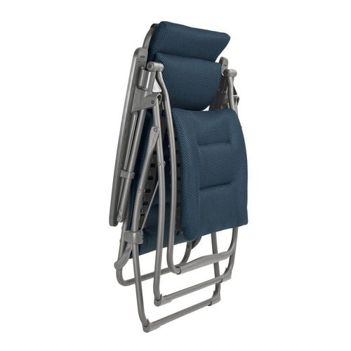 Ensemble Fauteuil Relax Et Porte Gobelet En Acier Bleu