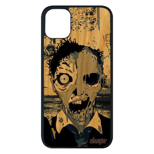 Coque Silicone Pour Iphone 11 Pro Max En Bois Et Mort Vivant Housse De Protection Telephone Ado Squelette Mobile Fin Du Monde