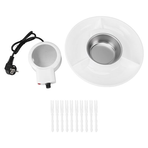 Ensemble de caquelon à fondue électrique avec 10 fourchettes 25 W, 2 vitesses, pot à fondue au chocolat polyvalent, petit pot pour faire fondre le chocolat, pour fête, mariage, cadeau, date, prise UE 220 V