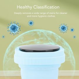 Machine à laver Portable 6L 36W pliable IPX4, Mini lave-linge étanche pour camping-car voyage appartement 100 à 240V prise ue bleue
