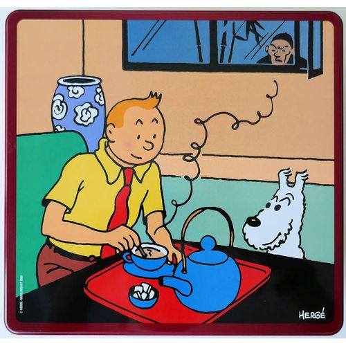 Boite Delacre Métal Tintin Le Lotus Bleu 2006