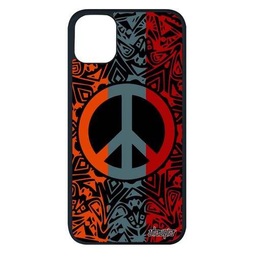 Coque Peace And Love Iphone 11 Pro Max En Silicone Noir Paix Et Amour Garcon Boheme Telephone Reggae Espoir Hippie Tattoo Case