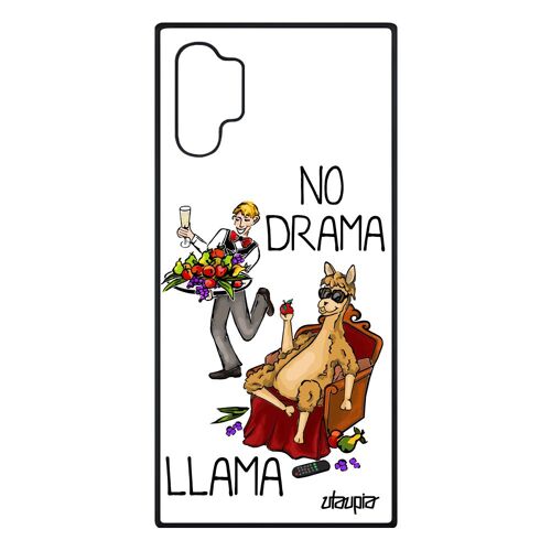 Coque pour Galaxy Note 10+ Plus silicone no drama lama humour cartoon llama TPU animaux rigide original case blanc drole de Samsung