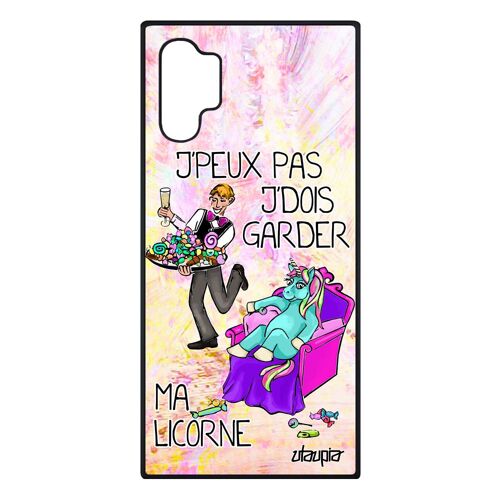 Coque Samsung Galaxy Note 10+ Plus Silicone J'peux Pas J'dois Garder Ma Licorne Texte Case Humour Dessin Fille Jpeux Housse Je Cover