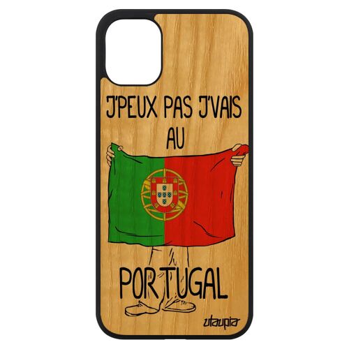 Coque Iphone 11 Bois Silicone J'peux Pas J'vais Au Portugal Housse Coupe D'europe Football Foot Coupe Du Monde Basket 128 Go