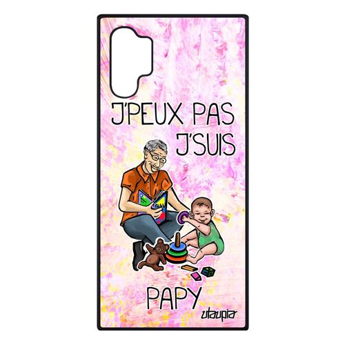 Coque jpeux pas j'suis papy Note 10+ Plus silicone pas cher grand pere drole dessin comique texte je violet papi 4G Samsung galaxy