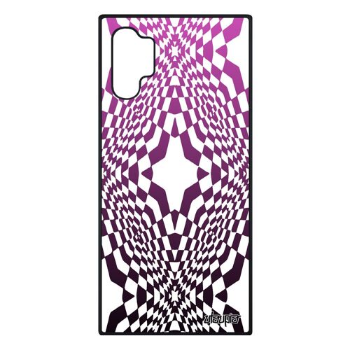 Coque silicone Galaxy Note 10+ Plus illusion d'optique de protection caoutchouc effet 4G rose magique graphique geometrique Samsung