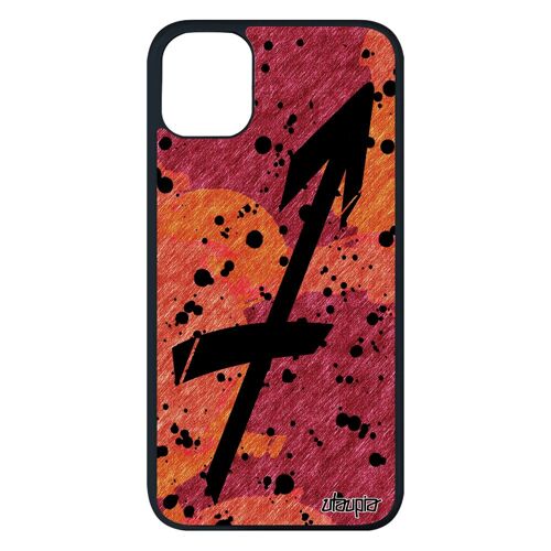 Coque Signe Du Zodiaque Sagittaire Pour Iphone 11 Pro Max Silicone Tache D'encre Rigide Calligraphie Dessin Case Original