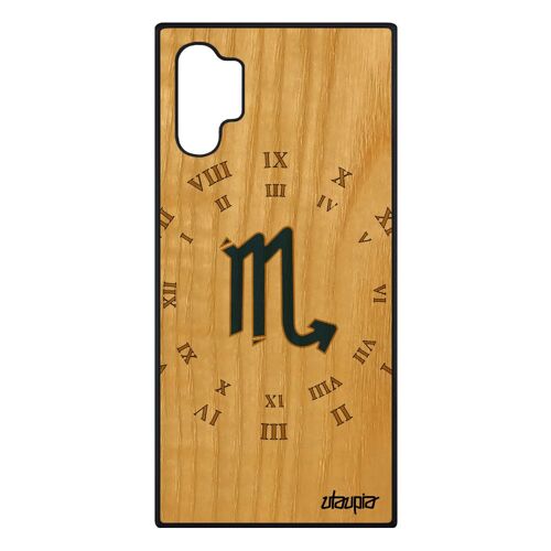 Coque Samsung Note 10+ Plus Bois Silicone Signe Scorpion De Protection Unique Housse Souple Tropical Du Zodiaque Personnalisé Galaxy
