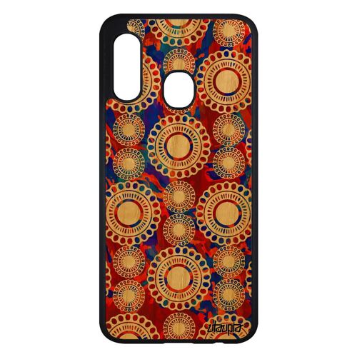 Coque Silicone Samsung Galaxy A20e Bois Motif Floral Fleur Peinture Frêne Floraux Smartphone Noir Tpu Pas Cher Multicolore Orange De
