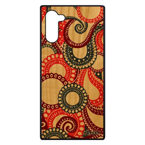 Coque Motif Cachemire Pour Samsung Note 10 Bois Silicone Pas Cher Fantaisie Design Housse Coloré Telephone Rouge Indien Noir Galaxy