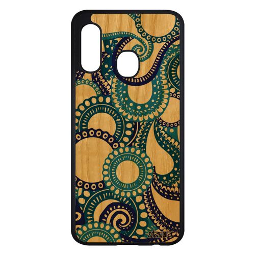 Coque Motif Cachemire Galaxy A20e Bois Silicone Ethnique Motif 4g Coloré Telephone Femme Impression Indien Fantaisie Case De Samsung