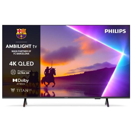 Philips 50PUS8550 - Classe de diagonale 50' TV LCD rétro-éclairée par LED - QLED - Smart TV - TITAN OS - 4K UHD (2160p) 3840 x 2160 - HDR - noir mat