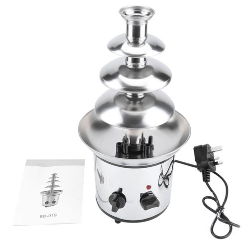 Machine à fondre le chocolat électrique à 4 niveaux, fontaine à fondue, prise britannique, 220V
