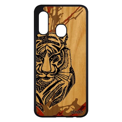 Coque En Bois Tigre Samsung A20e Silicone Animal Antichoc Bengal Homme Azteque Ethnique Tribal Fauve Dessin De Made In France Galaxy