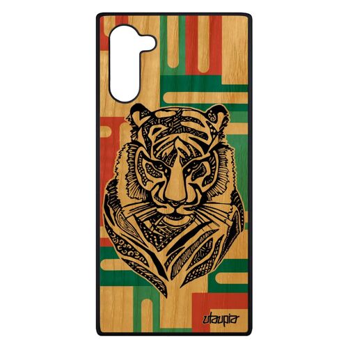 Coque En Bois Tigre Note 10 Silicone Noir Original Vert Tribal 4g Housse Azteque Frêne Femme Sauvage Dessin Ethnique Samsung Galaxy