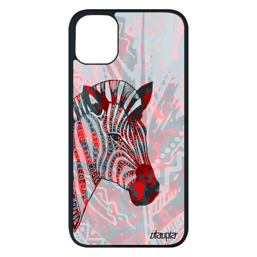 Coque zebre pour iPhone 11 pro max silicone caoutchouc cheval pas cher ethnique savane personnalisé noir et blanc noir dessin