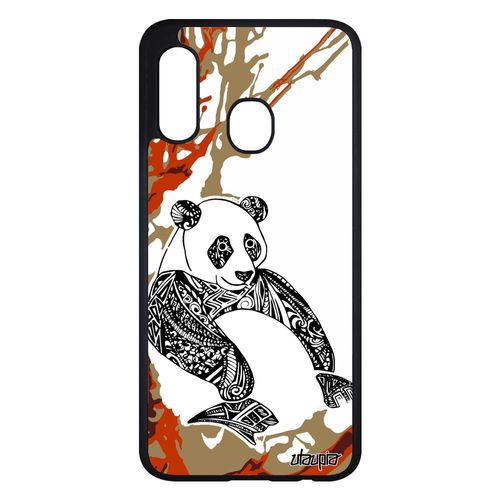 Coque Samsung Galaxy A20e Silicone Panda Tribal Arbre Mobile Marron Dessin Housse Animal De Protection Ethnique Bebe Graphique Art