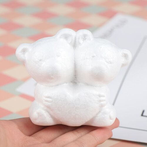 Boules en mousse de polystyrène blanc en forme d'ours, pour bricolage, cadeaux de noël