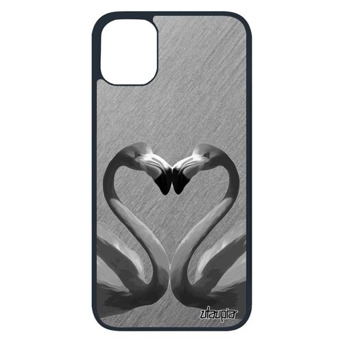 Coque Silicone Flamand Rose Iphone 11 Pro Effet Noir Animaux Amour Gris Love Smartphone Case Texture Romantique Animal Souple