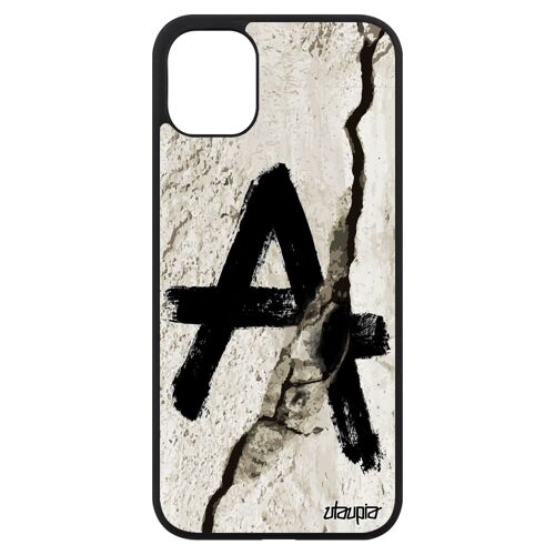 Coque Pour Iphone 11 Silicone Anarchie Rebelle Bumper Mur Revolte Souple Justice Cassé Metal Idéologie Homme Graffeur Tag Punk