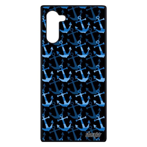 Coque Note 10 Silicone Ancre Colore Smartphone Marinière De Bateau Crayon Bleu Etui Noir Couleur De Luxe Vague Fond Samsung Galaxy