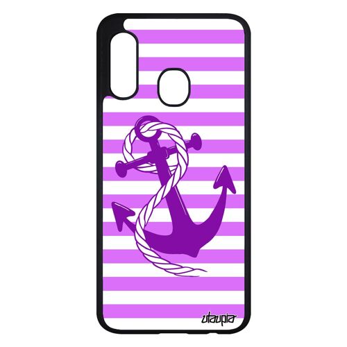 Coque En Silicone Ancre Pour A20e NUd De Bateau Portable Corde De Protection Rayé Femme Dessin Rayure Made In France Samsung Galaxy