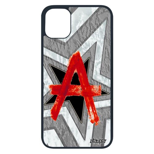 Coque pour iPhone 11 pro silicone anarchie housse graphique Rouge rebel philosophie liberté Cadeau design peinture symbole de