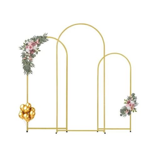 Support De Toile De Fond Pour Arche De Mariage-Duoku-Lot De 3-Avec Conception De Barre Transversale De Châssis