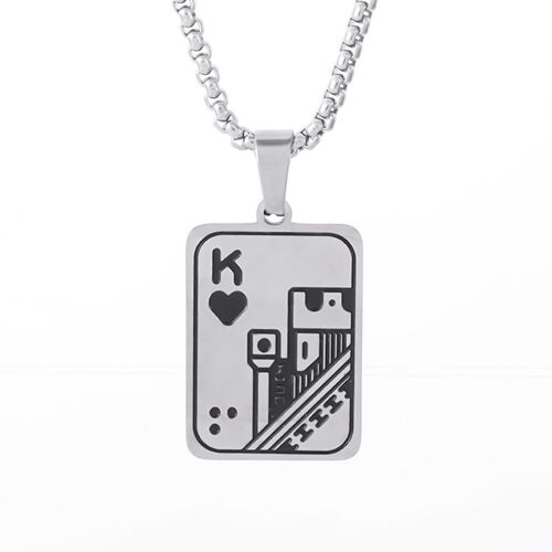 Collier Pendentif Carte À Jouer En Acier Inoxydable, Lukcy, Rock, Zanof, Spades Game, Hip Hop, Bijoux, Cadeau Pour Hommes Et Femmes