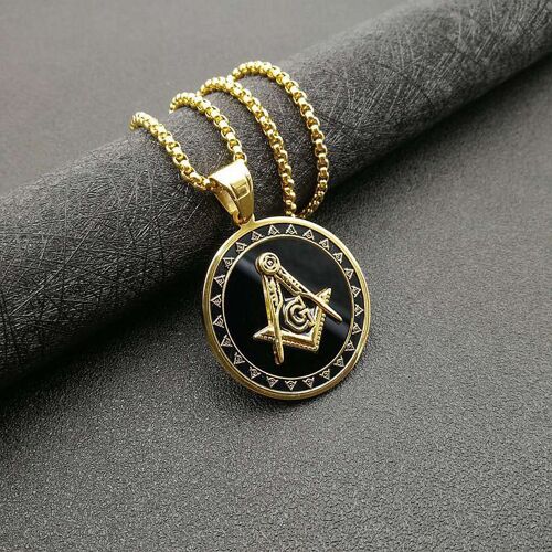 Collier Avec Pendentif À Breloque Pour Homme, Style Religieux, Logo De La Franc-Maçonnerie, À La Mode